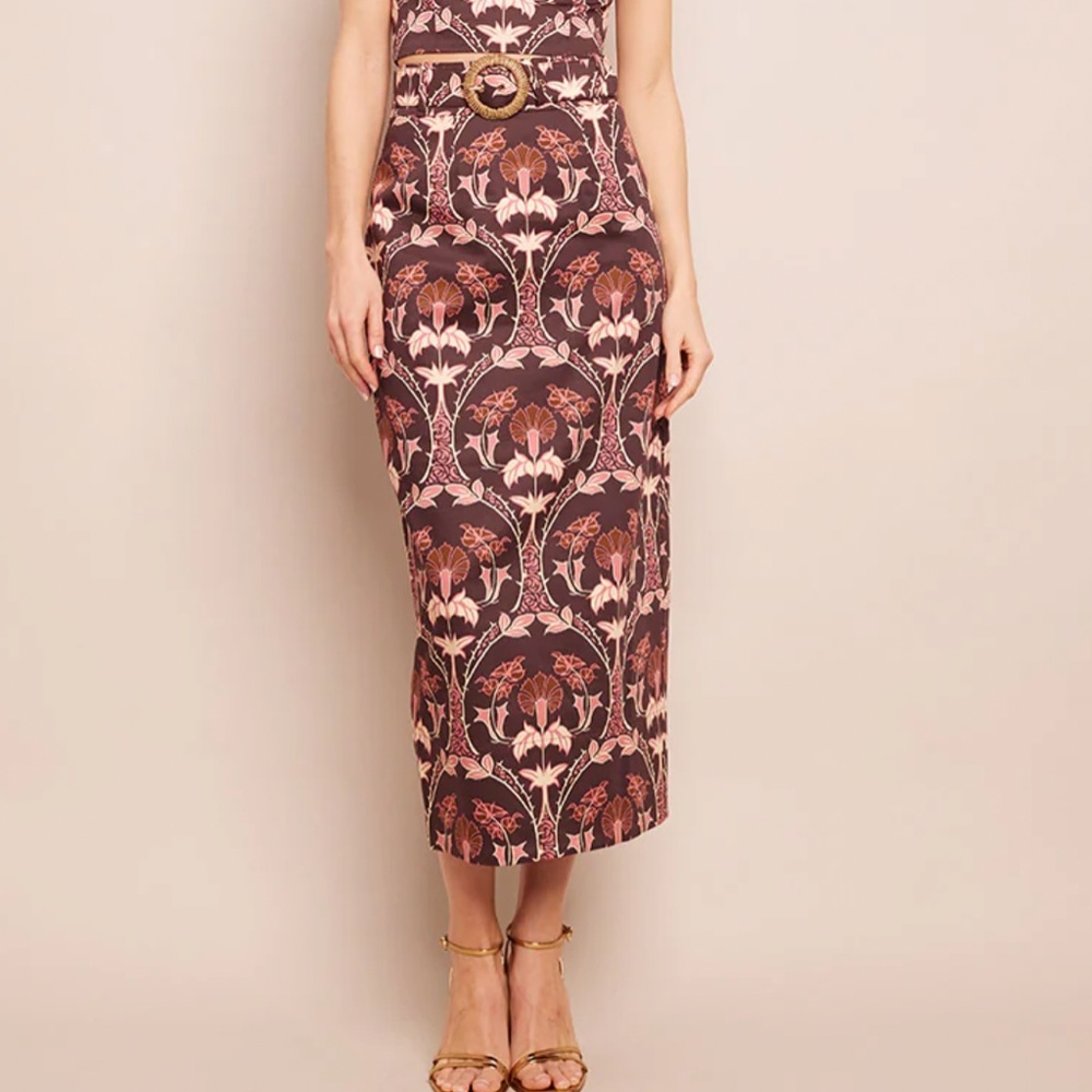 Cara Cara Brown Floral Midi Skirt - Picture 4 of 8
